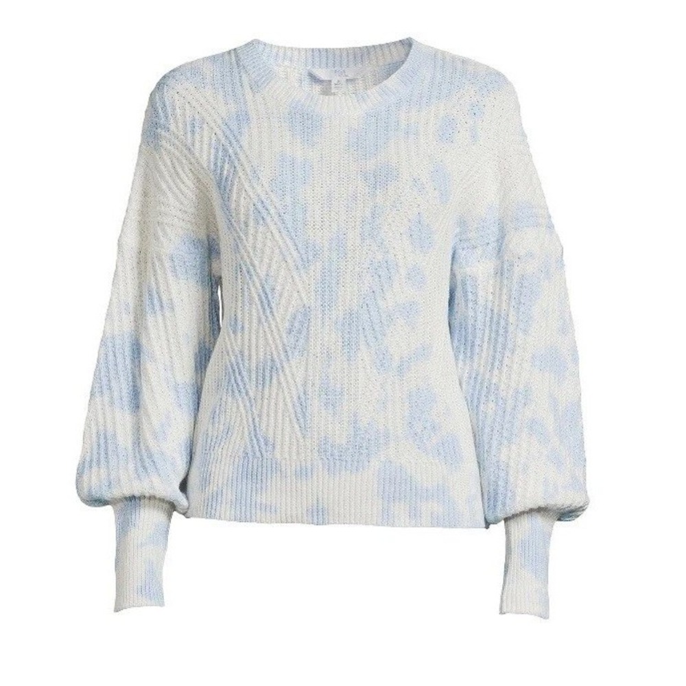 Time and‎ Tru Tie Dye Knit Sweater Blue White Balloon Sleeve Plus Size XXL NEW